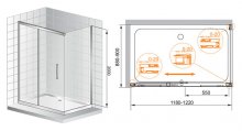 Фото товара Душевой уголок Cezares Premier Soft AH1 120/90