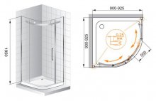 Фото товара Душевой уголок Cezares Stylus R1 90