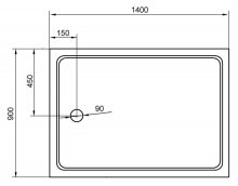 Фото товара Поддон для душа Cezares Tray прямоугольный 90/140, акриловый