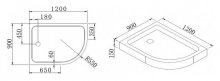 Фото товара Поддон для душа Cezares Tray R550 120х100 см акриловый R