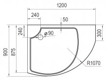 Фото товара Поддон для душа Cezares Tray Triumph ассиметричный R