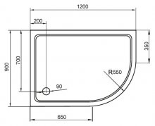 Фото товара Поддон для душа Cezares SMC RH 120x90 см L