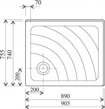 Фото товара Поддон для душа Ravak ANETA 75x90 PU