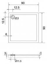 Фото товара Поддон для душа Aquanet Gamma Cube 90x90