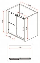 Фото товара Душевая дверь в нишу Sturm Ego 140 см (L)