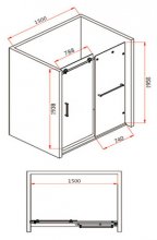 Фото товара Душевая дверь в нишу Sturm Ego 150 см (R)