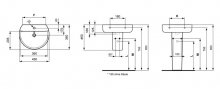 Фото товара Рукомойник Ideal Standard Connect Sphere E805701 (45 см)