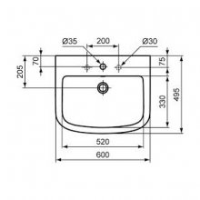 Фото товара Раковина Ideal Standard Tempo T056401 (60 см)