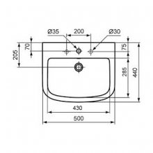 Фото товара Раковина Ideal Standard Tempo T056601 (50 см)