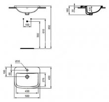 Фото товара Раковина Ideal Standard Tempo T059201 (50 см)