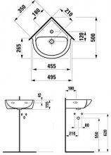 Фото товара Угловой рукомойник Laufen Pro 1695.6.000.104.1