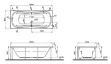 Фото товара Акриловая ванна VitrA Comfort 180x80