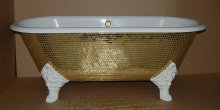 Фото товара Чугунная ванна Recor Slipper 154x76 декор двухсторонний, два отверстия под смеситель