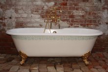Фото товара Чугунная ванна Recor Carlton 178x80 декор односторонний