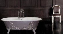 Фото товара Чугунная ванна Recor Carlton 178x80 декор двухсторонний, два отверстия под смеситель