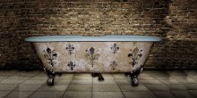 Фото товара Чугунная ванна Recor Slipper 170x76 декор односторонний