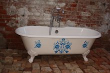 Фото товара Чугунная ванна Recor Carlton 178x80 декор двухсторонний