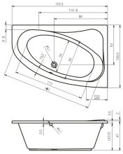 Фото товара Акриловая ванна Riho Lyra 153 L