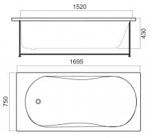 Фото товара Каркас для ванны Am.Pm Bliss L 170х75