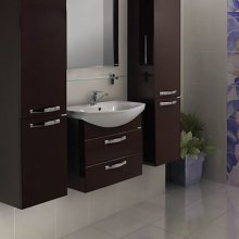 Фото товара Комплект мебели для ванной Акватон Ария М 65 темно-коричневая