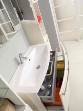 Фото товара Комплект мебели для ванной Акватон Севилья 95 белый жемчуг