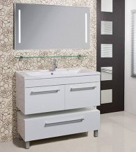Фото товара Тумба для комплекта Акватон Мадрид 100 М 1A128001MA010 белая с 2 ящиками