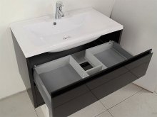 Фото товара Комплект мебели для ванной Акватон Римини 100 черный глянец