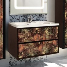 Фото товара Комплект мебели для ванной Акватон Римини 80 янтарь