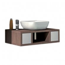 Фото товара Комплект мебели для ванной Акватон Интегро 80 орех /ящики