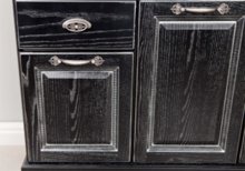 Фото товара Комплект мебели для ванной Акватон Жерона 85 черное серебро