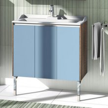 Фото товара Комплект мебели для ванной Акватон Фабиа 80 голубой/ясень