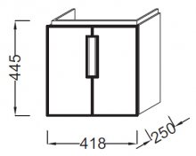 Фото товара Тумба для комплекта Jacob Delafon Reve 45 EB1138-G1C белый, 2 двери