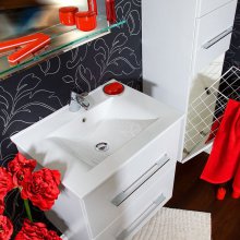 Фото товара Тумба для комплекта Бриклаер Сиэтл 60 белое серебро