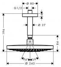 Фото товара Верхний душ Hansgrohe Raindance Select S 240 2jet 26467000