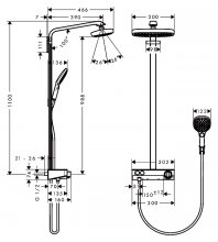 Фото товара Душевая стойка Hansgrohe Raindance Select E 300 2jet 27126400 Showerpipe