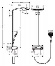 Фото товара Душевая стойка Hansgrohe Raindance Select E 300 3jet 27127000 Showerpipe