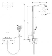 Фото товара Душевая стойка Hansgrohe Raindance Select E 300 2jet 27128000 Showerpipe