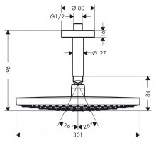 Фото товара Верхний душ Hansgrohe Raindance Select S 300 2jet 27337400