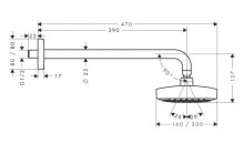 Фото товара Верхний душ Hansgrohe Raindance Select E 300 2jet 27385400