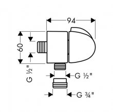 Фото товара Шланговое подключение Hansgrohe Fixfit Stop 27452000