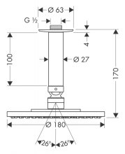 Фото товара Верхний душ Hansgrohe Raindance S 180 Air 1jet 27478000