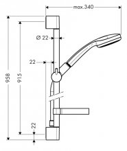 Фото товара Душевой гарнитур Hansgrohe Croma 100 1jet 27724000 Unica'C