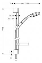 Фото товара Душевой гарнитур Hansgrohe Croma 100 Vario 27771000 Unica C