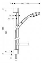 Фото товара Душевой гарнитур Hansgrohe Croma 100 Vario 27772000 Unica'C