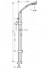 Фото товара Душевой гарнитур Hansgrohe Croma 100 Multi 27791000 Unica Reno Lift