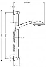 Фото товара Душевой гарнитур Hansgrohe Raindance Classic 100 AIR 3 jet 27841000 Unica Classic