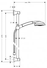 Фото товара Душевой гарнитур Hansgrohe Raindance Classic 100 AIR 3 jet 27843000 Unica Classic