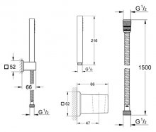 Фото товара Душевой гарнитур Grohe Cube 27889000