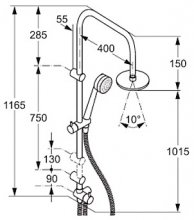 Фото товара Душевая стойка Kludi Zenta dual shower system 6609005-00