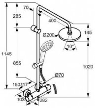 Фото товара Душевая стойка Kludi Zenta dual shower system 6609505-00